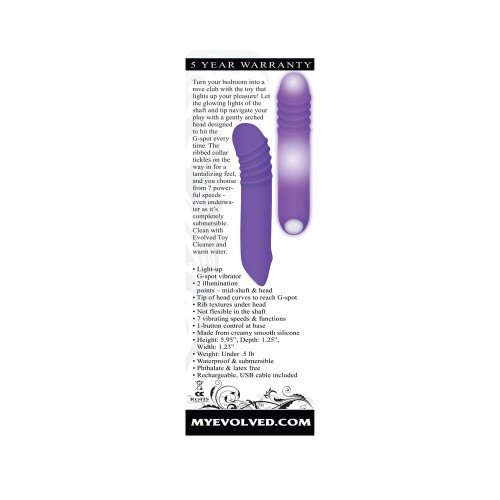 Evolved G-Rave Vibrador Iluminado para Punto G - Púrpura