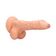 Dildo Realista RealRock de 9 pulgadas con Bolas y Ventosa Beige