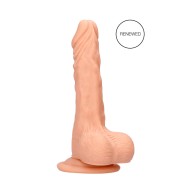 Dildo Realista RealRock de 9 pulgadas con Bolas y Ventosa Beige