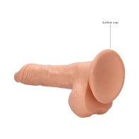 Dildo Realista RealRock de 9 pulgadas con Bolas y Ventosa Beige