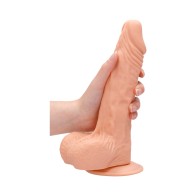 RealRock Realistic 9 in. Dildo with Balls and Suction Cup Beige