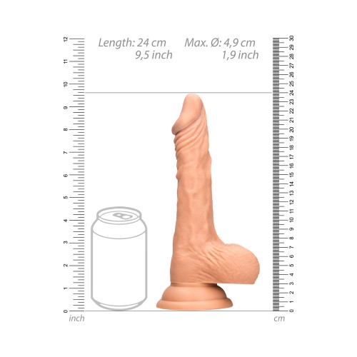 Dildo Realista RealRock de 9 pulgadas con Bolas y Ventosa Beige