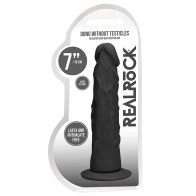 RealRock 7 inch Realistic Dildo with Suction Cup Black