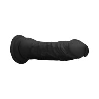 RealRock 7 inch Realistic Dildo with Suction Cup Black