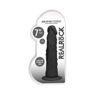 RealRock 7 inch Realistic Dildo with Suction Cup Black