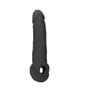 RealRock 9 in Penis Sleeve Extender Sling Black - Enhance Your Size