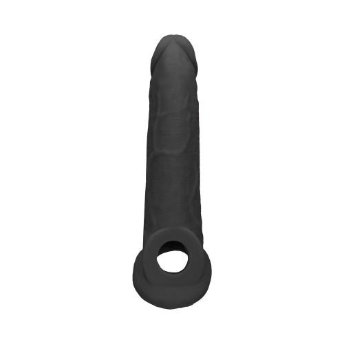 Extensor de Pene Realista de 9 in Sling Negro RealRock - Mejora Tu Tamaño