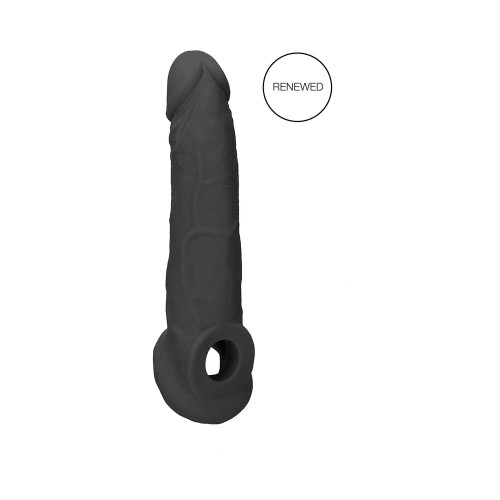 RealRock 9 in Penis Sleeve Extender Sling Black - Enhance Your Size