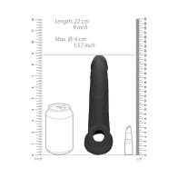 RealRock 9 in Penis Sleeve Extender Sling Black - Enhance Your Size