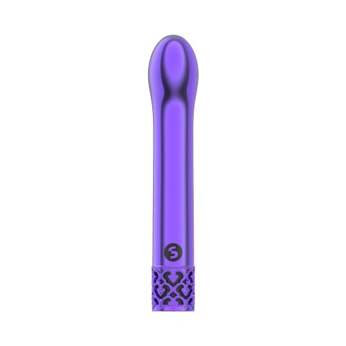 Royal Gems Jewel Rechargeable Curved Bullet Vibrator Purple