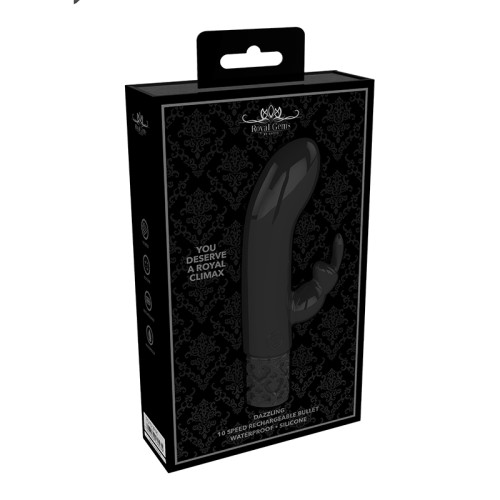 Vibrador Mini Conejito Recargable Brillante Royal Gems Negro