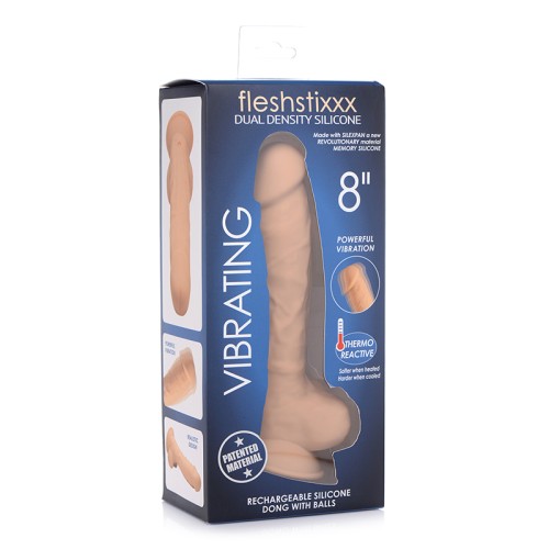 FLESHSTIXXX Rechargeable 8 in. Vibrating Dildo - Tan