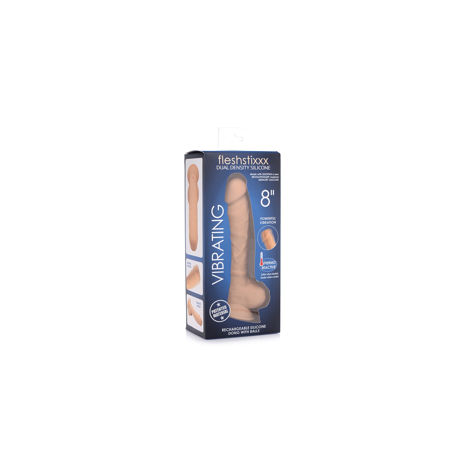 FLESHSTIXXX Rechargeable 8 in. Vibrating Dildo - Tan