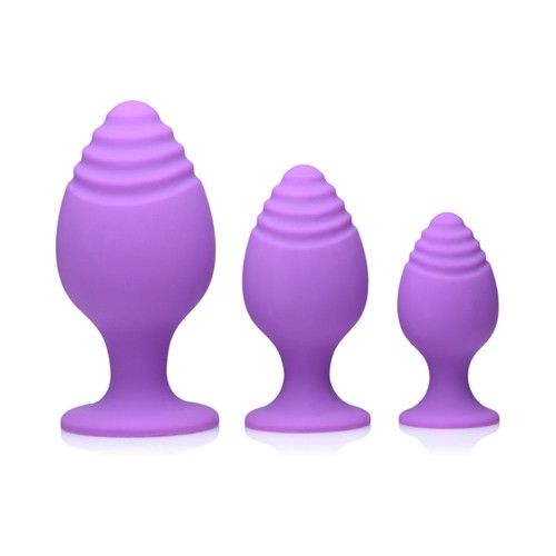 Gossip Swirlies 3-Piece Silicone Anal Plug Training Set Violet