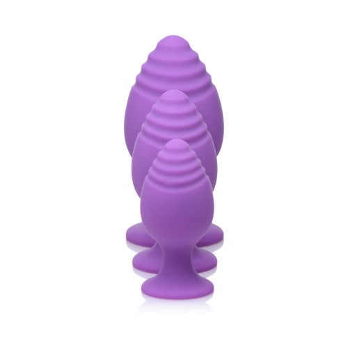 Gossip Swirlies 3-Piece Silicone Anal Plug Training Set Violet