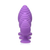 Gossip Swirlies Set de Entrenamiento de 3 Plug Anal de Silicona Violeta