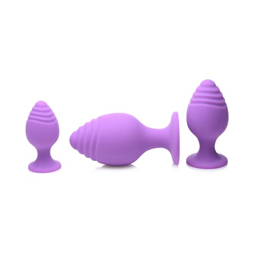 Gossip Swirlies 3-Piece Silicone Anal Plug Training Set Violet