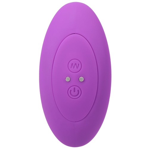 Plug Anal de Silicona con Cuentas Recargable A-Play con Control Remoto en Púrpura