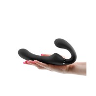 ShiShi Midnight Rider Vibrador Strap-On Sin Tiras Negro