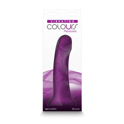 Colours Pleasures 7 in. Vibrating Dildo Purple - Powerful Vibration Toy