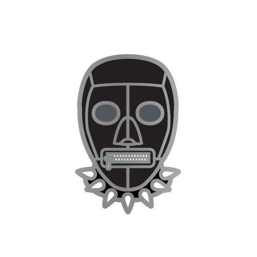 Funny Black Bondage Mask Lapel Pin