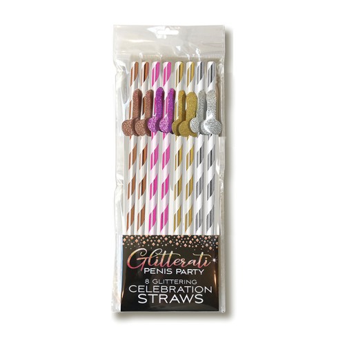 Glitterati Penis Party Straws 8-Pack for Fun Celebrations