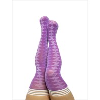 Medias Thigh-High Kixies Golf Colección Par 4 Argyle Morado Talla C