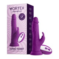 Dildo Vibrador de Doble Estimulación FemmeFunn Vortex Turbo Rabbit 2.0 de 8 in. Púrpura