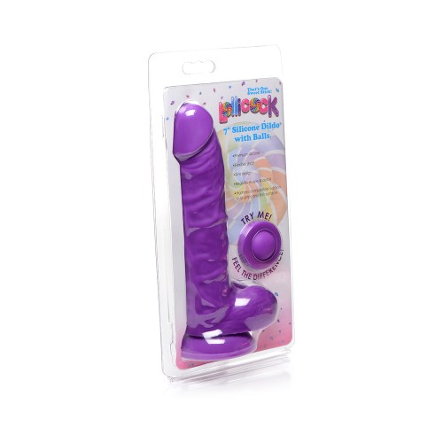 Dildo Lollicock de 7 in. con Base de Succión Uva