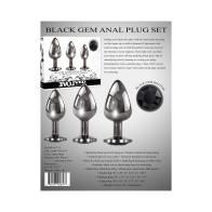 Evolved Black Gem Anal Plug Set for Pleasure