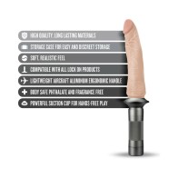 Blush Lock On Karbonite Realistic Dildo with Handle & Suction Cup Adapter