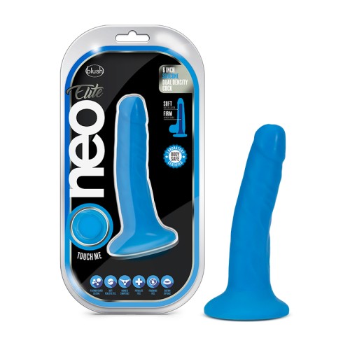 Dildo de Silicona Dual Density Neo Elite de 6 pulgadas Azul