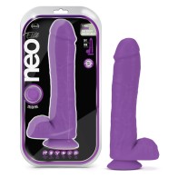 Neo Elite 11 in. Silicone Dual Density Dildo with Balls Purple