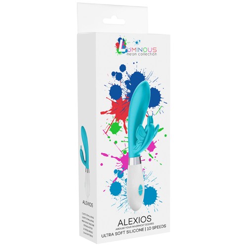 Vibrador Dual Estimulante de Silicona Luminous Alexios de 10 Velocidades Turquesa