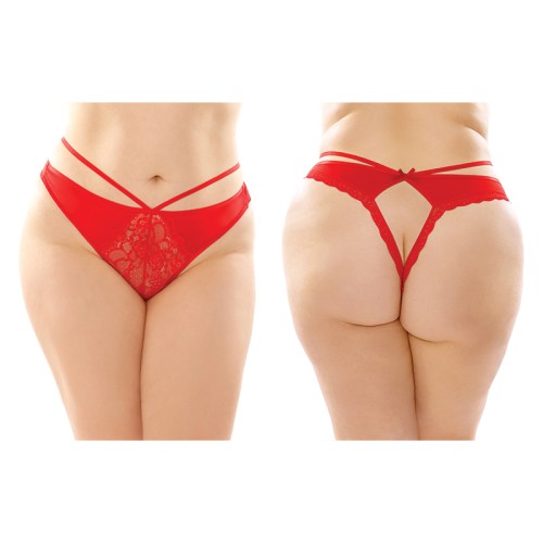 Fantasy Lingerie Kalina Strappy Microfiber & Lace Thong Pack