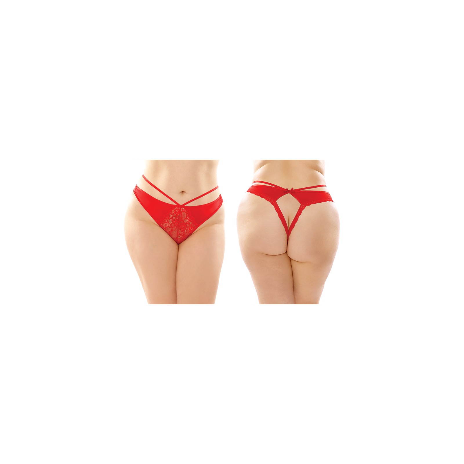 Pack de Thongs Strappy Microfibra y Encaje Kalina Fantasy Lingerie