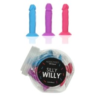 Dildo Silicona Silly Willy con Exhibidor de 12 Piezas