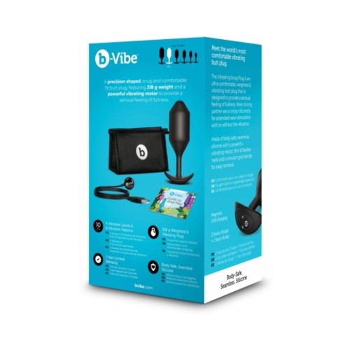 Plug Anal Pesado Vibrante b-Vibe Snug 5 Recargable Negro