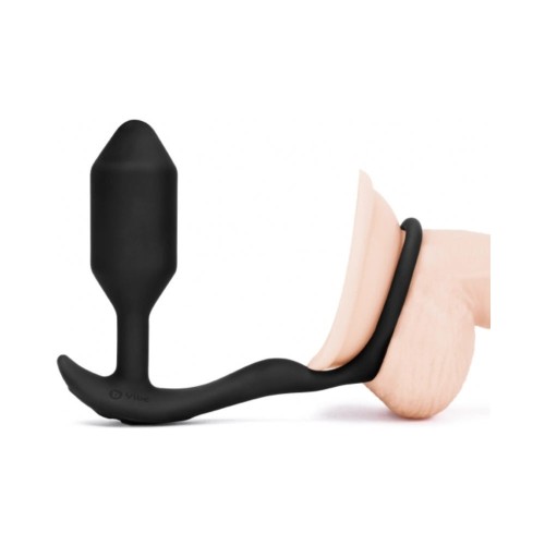 Plug Anal Vibrante b-Vibe Snug & Tug Híbrido con Cockring