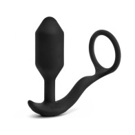 Plug Anal Vibrante b-Vibe Snug & Tug Híbrido con Cockring