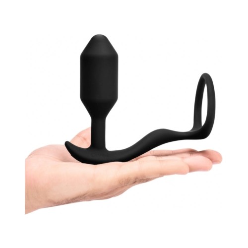 Plug Anal Vibrante b-Vibe Snug & Tug Híbrido con Cockring