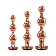 Gender X Rose Gold Beaded Anal Plug Set for Sensation Play