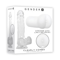 Conjunto Gender X Clearly Combo Dildo Realista y Estimulador Transparente