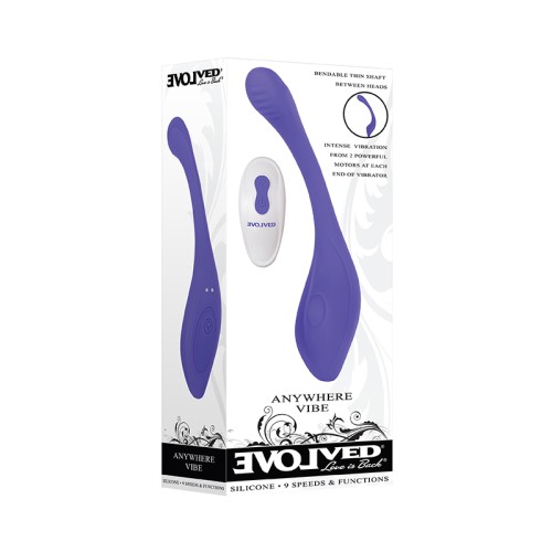 Vibrador de Silicona Poseable Control Remoto Evolved Anywhere Vibe Azul