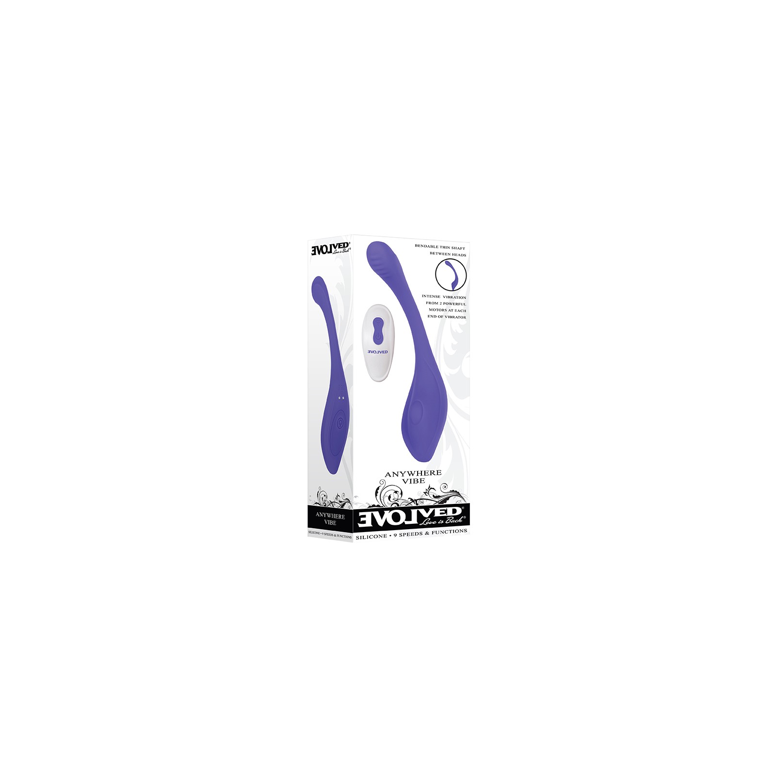 Vibrador de Silicona Poseable Control Remoto Evolved Anywhere Vibe Azul