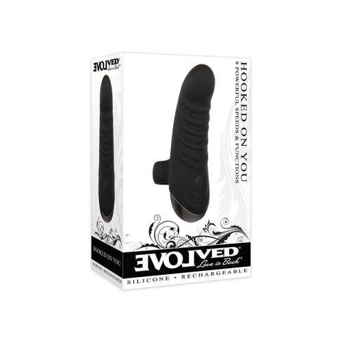 Vibrador de Dedo Silicona Recargable Evolved Hooked On You - Negro