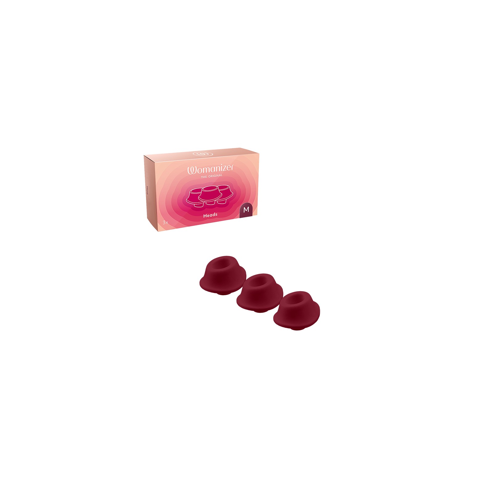 Cabezas de Estimulación de Reemplazo Womanizer 3-Pack Tipo A Burdeos M