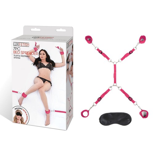 Lux Fetish Set de Restricción de Cama de 7 Piezas Rosa Brillante