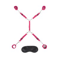 Lux Fetish Set de Restricción de Cama de 7 Piezas Rosa Brillante