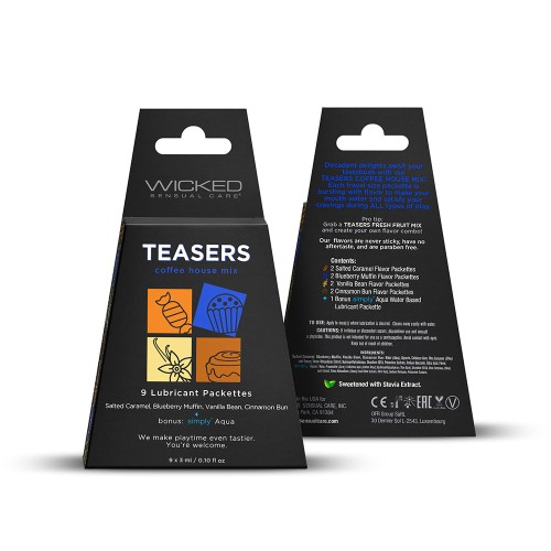 Paquete de Lubricantes Sabor Café Wicked Teasers para el Placer